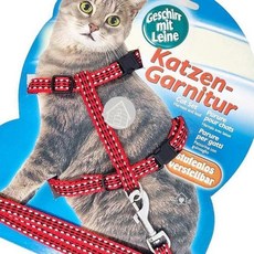 트릭시 고양이 하네스 세트 야광 레드 야광하네스 애완견하네스 고양이리드줄