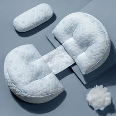 임산부 쿠션 편안한 U자형 임신 베개 복부 지지대 인체공학적 출산 옆구리 용품, Blue