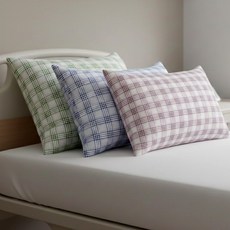 메디코 병원베게커버 40x60용 큰베개커버 (병원 한의원 요양원 기숙사 인쇄), 선택2. 그린체크