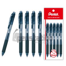 Pentel 에너겔 X 볼펜 0.5mm 흑청적 세트, BLN105 0.5mm 블랙5개 세트