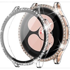 [마오르] 호환용 삼성 갤럭시워치7 40mm풀커버 큐빅 케이스 강화필름pc, 실버