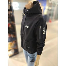 Jeep 오버핏 소매포켓 자수로고 후드집업 남녀공용