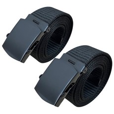 1+1 군용 벨트 전술 작업복 청바지 허리띠, 블랙+블랙, 2개