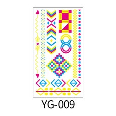 螢光紋身貼紙 T59B 買5送1 夜店炫彩防水刺青貼, 1個, YG-009