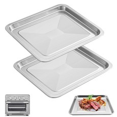 Cuisinart TOA-60 TOA-65 TOA-70 토스터 에어 프라이어 컨벡션 오븐용 트레이 2개 31.9 x 27.9cm(12.4 11인치) 논스틱 메시 스테인리스 스
