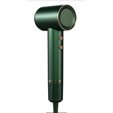 ROUUO 고급형 음이온 헤어드라이어 1400W 3단 슬라이드스위치, 진녹색