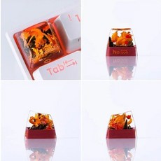포켓몬 맞춤형 투명 키캡 기계식 키보드 발광, 8 keycap-Charizard-YS