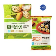 풀무원 새콤달콤유부초밥4인분+꼬마소불고기김밥, 4세트, 493g