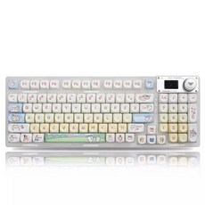 독거미F98pro 투명 맞춤 기계식 키보드 3모드 무선 블루투스 포함 마작 사운드, F98pro 화이트 + 샤오바  버전, 아이스 소울 액시스축