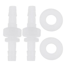 Briny River 4세트 6-M8-6 6mm 듀얼 엔드 플라스틱 호스 바브 벌크헤드 피팅 개스킷 포함 내부 직경 육각 유니온 접속기 어댑터 물 연료 공기 어플리케이션용 22