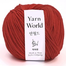 착하면 50g 뜨개실 얀월드 얀메이크, 1개, 053. 밝은빨강 50g