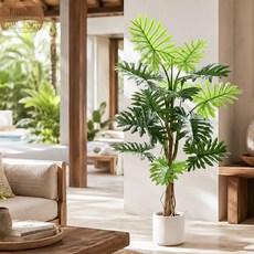 南洋峇厘島蔓綠絨 1.6公尺室內大型仿真植栽, 綠, 1個