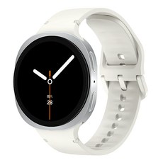 밴드톡 갤럭시워치8 호환 40mm/44mm/클래식 46mm 스포츠 실리콘 스트랩, 화이트