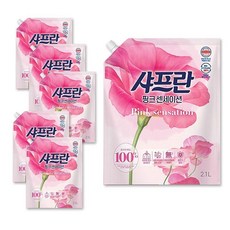 샤프란 섬유유연제 리필 핑크 총, 2.1L, 1개