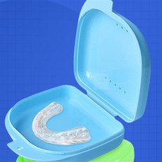 틀니 교정기 보관토 세척통 케이스, 블루