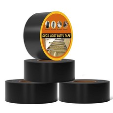 조에이프릴 데크 조이스트 테이프 3인치 50인치 데크용 4팩 목재 빔용 방수 내후성 자가 접착 부틸, 1pack 3" x 50'