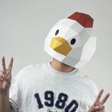 동물탈 만들기 성인 가면 동물가면 종이, 성인용, 1개, 귀여운 닭