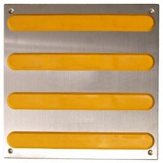 일자 점자블럭 스텐 300x300mm 피스고정 유도타일