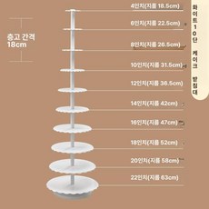 플라스틱 생일 케이크 받침대 단일 기둥 결혼식 트레이, 18cm 10단 4 12 14 16 18 20 22인치
