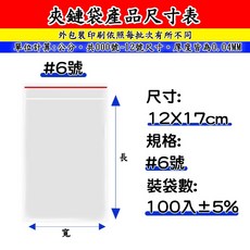 PE夾鏈袋 000號 6號(100只/包) 密封分裝收納飾品餅乾小物袋, 1個, 6號-12*17CM±5%, 100入