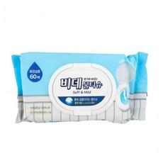 비데용 물 티슈 60매 캡형 화장실 변기 청결 관리 휴대용, 1개