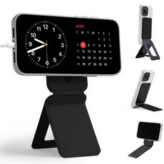 MOFT【공식직영점】JSF 콜라보 스마트폰 스탠드 8-in-1 다기능 카드 케이스 NFC 대응 강력 MagSafe iPhone1, 09 카드 수납 없음 - 제트 블랙, 1개