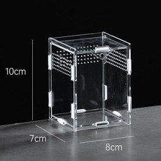 아크릴 투명 파충류 테라리움 번식 상자 거북이 케이지 나노 수목형 타란툴라 사육장 수염도마뱀 서식지, 8x7x10cm, 1개