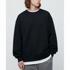 {매장정품} 무신사 스탠다드 MUSINSA STANDARD 플랫 테리 오버사이즈 스웨트셔츠 블랙 MMBTK1Z06-BK 1039361