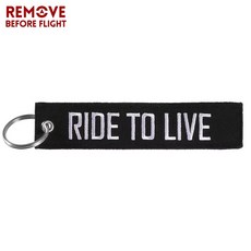 1개 PC 비행 제거 오토바이 자동차 남성용 키체인 자수 태그 패션 선물 장신, RIDE TO LIVE