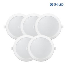 장수램프 6인치 다운라이트 15W 매입등, 전구색, 5개