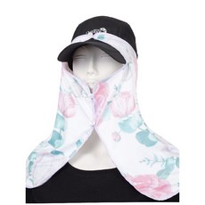 頸部防曬罩(帽子用) 花紋款 透氣防曬 戶外運動必備 有效阻擋紫外線 輕巧易攜帶, 1個, 淺粉紅F