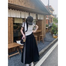 유니크유니스 삼선큐티 티 스커트 세트