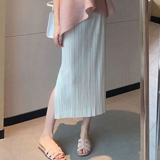 임산부 여름 미디 스커트 여성 여름 임산부 고급 느낌 반신치마 폭넓은 디자인 쿨한 착용감 JXH