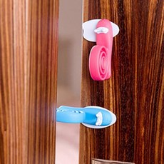 귀여운 달팽이 도어스토퍼 문 닫힘 방지 고정 장치 실리콘 고무 문끼임 방지, 레드