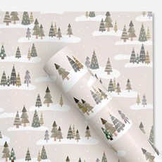 새담 WP01 화이트 트리 포장지 / 크리스마스 어린이 선물 나무 장식 종이 랩핑페이퍼, 10개, 단품