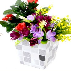 M브릿지 미니조화화분 실내조경, 화이트 - 소