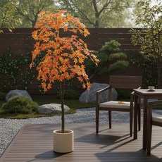 京都嵐山紅楓樹2公尺室內大型仿真植栽（贈送花盆）, 1個