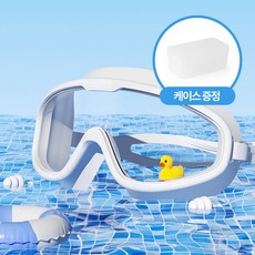 프리미엄 수경 김서림방지 다이빙 다이버 고글 물안경 케이스 증정, 화이트