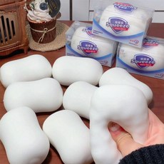 비누 슬라임 말랑이 스퀴시 80g, 흰색, 2개