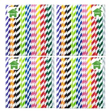 빌리에코 사선 종이빨대 100개입 4세트 (400개)