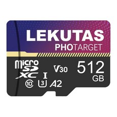 LEKUTAS 512GB SD 카드 microSDXC UHS-I 플래시 메모리 카드 TF 카드 고속 100MB/s C10 U3 A2 V30 풀 HD 4K UHD 비디, 512GB (MicroSDXC)