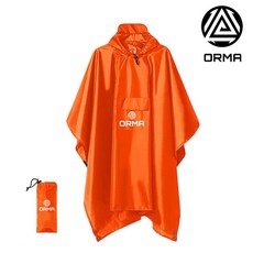 ORMA 판초 우의 등산우비 비옷 캠핑, 1개, 오렌지
