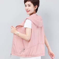 여자 작업 조끼 집업 자외선 스포츠조끼 시원한 후드 차단 경량 여름