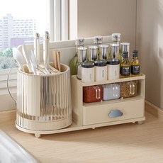 MeFun 다용도 회전 주방선반 수납정리함, 투명색