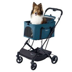 ibiyaya 寵物推車，舒適透氣，輕巧便攜，安全耐用, 海港藍藍, 1個