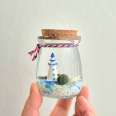 (달빛마녀캔들)바다등대 푸딩병 마리모 키우기 세트 반려식물, 핑크자갈, 1개