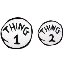 Thing 1 2 대형 2피스 아이언 온 패치 할로윈 코스튬 액세서리 표준, 사물 1-L & 사물 2-S