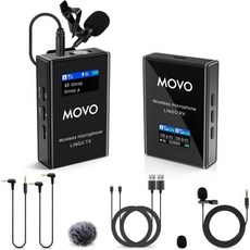 카메라용 Movo Lingo 48채널 UHF 무선 마이크 시스템 - 캐논 EOS 니콘 및 소니 DSLR 카메라와 호환되는 카메라 영화 제작 브이로그 인터뷰 콘텐츠 제작을 위해, 1 Transmitter, 1개