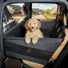 휘서댕 강아지 뒷자리 넓고 편안한 방수 카시트, 블랙, 1개