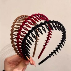 컬러머리띠 여자 세안 빗살 머리띠 헤어밴드 여행 외출 운동 X5개, 랜덤